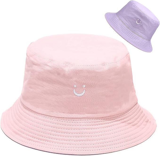 Malaxlx Unisex Bucket Hat Beach Sun Hat Aesthetic Fishing Hat for Men Women Teens, Reversible Double-Side-Wear