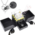 Christmas Birthday Gifts for Women - Preserved Real Rose with I Love You Heart 100-Language Necklace, LED Lights & Music Gift Box, Christmas for Women Girlfriend Mom