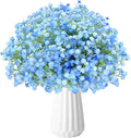 Babys Breath Artificial Flowers, 24Pcs Fake Baby Breath Flowers Artificial Bulk Faux Gypsophila Real Touch Flowers for Outdoors Wedding DIY Bouquet Arrangement Party Home Garden Decor, Blue