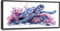 Framed Large Pictures Wall Art for Living Room, Sea Turtle Coral Oversized Wall Decor Ocean Animal Canvas Print Painting Modern Extra Large Framed Artwork for Bedroom Office 60"x30"