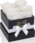4-Piece Preserved Roses in a Box, Preserved Flowers, Roses Gift for Her, White