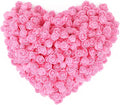500pcs Mini Foam Rose Heads, Pink Artificial Flower Foam Fake Flower Bulk for DIY Crafts Wedding Bouquets Baby Shower Centerpieces Floral Arrangements Party Tables Home Decorations(Pink)