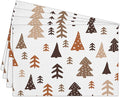 Cotton Linen Waterproof Placemats Set of 4, Christmas Tree Dining Mat Table Mats Decor Fabric for Xmas Dinner Coffee Shop Table, Indoor/Outdoor Washable Wipeable Placemat -N027