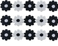 15 Yards Daisy Flower Lace Trim Embroidered Floral Lace Sewing Trim Ribbons for Embellishment Craft Dress Hair Accessories Decorations(Black/White)