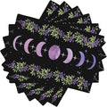 Boho Moon Flowers Placemats Set of 6,Natural Plant Moon Phase Moonlight Kitchen Party Event Table Decor,12x18 Inch,Purple 6 PCS, Style-11