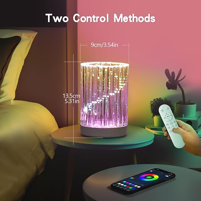 LED Lighted Vase for Flowers, 5-in-Tall RGB Color Changing Flower Vase, Unique Colorful Decorative Pot, Acrylic Vases for Home Office Table Shelf Decoration, Modern Room Decor Aesthetic
