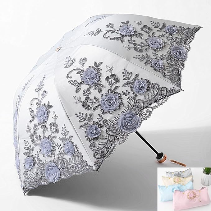 Honeystore Flower Lace Parasols for Wedding Party Lace Bridal Umbrella