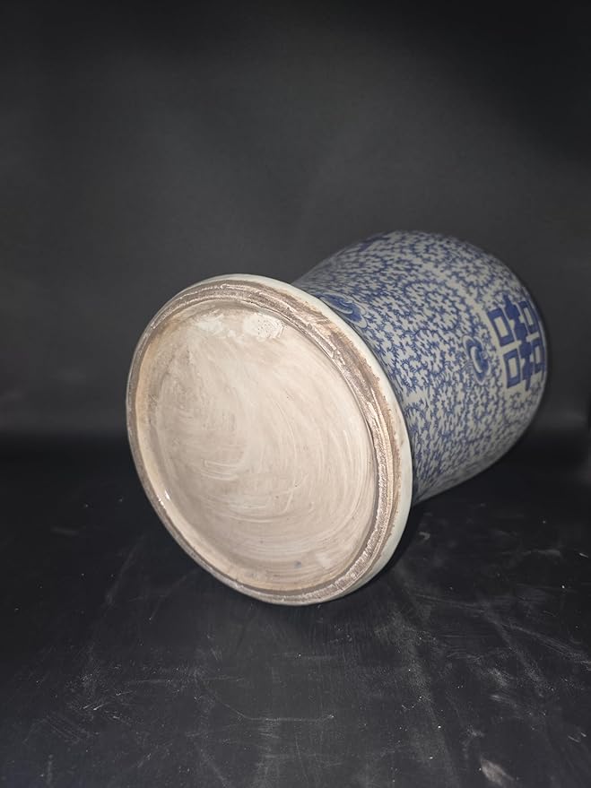 19" Antique Like Finish Blue and White Ginger Jars Porcelain Temple Ceramic Ginger Jar Vase, Double Happiness China Ming Style, Jingdezhen(L16)