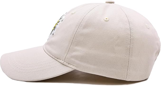 Waldeal Pickleball Hat for Women, Ajustable Embroidered Daisy Washed Denim Baseball Cap
