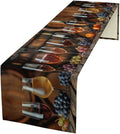 Red Wine Themed Retro Table Runner, Table Dresser Runner, Kitchen Dining Table Runners for Indoor Outdoor Holiday Decor 13x120 in