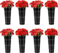8Pcs Flower Bucket, 10.04In Tall Galvanized Metal Buckets with Handles, Vintage Metal Vases, Flower Vases for Bouquet, Floor Standing Floral Buckets for Home Décor, Home Décor