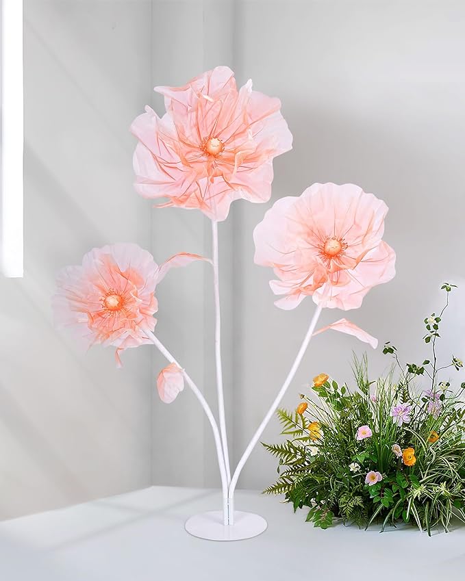 B-COOL Artificial Giant Flowers for Wedding Decoration: Champagne Huge Flowers 5.58 ft Large Silk Flower Faux Floral for Party Reception Arrangements Photographic Props Background Decor