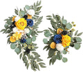 Faux Flower Swag Set of 2, Yellow Artificial Flowers Swags for Wedding Arch, Wedding Welcome Signs, Welcome Reception Ceremony Signs Decorations