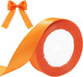 Orange Ribbon for Gift Wrapping, 1 inch Polyester Satin Hair Ribbons for Flower Bouquet, Weeding Decoration, Baby Shower, Crafts Bows Fabric Christmas Ribbon 25 Yards