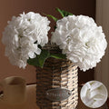 2Pcs Hydrangea Artificial Flowers, 22.44" Real Touch Latex Faux Hydrangea with Long Stems & Leaves for Home Office Decor or Wedding, Party, Centerpieces, Floral Arrangements (White)