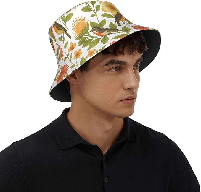 Vintage Clovers Bucket Hat Novelty Sun Hats Trendy Fisherman Cap for Men and Women