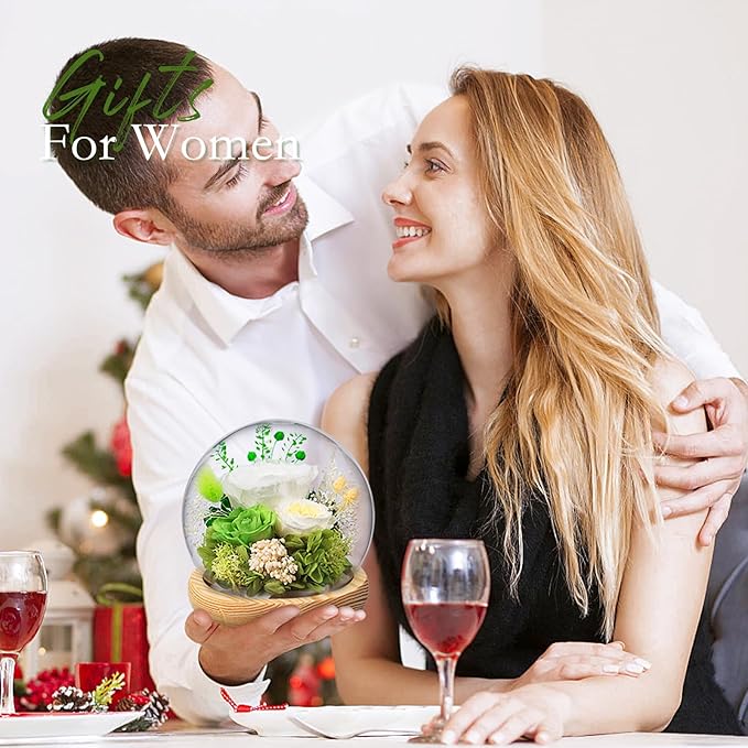 FIACO Preserved Rose Birthday Gift for Women Forever Fresh Flowers for Prime Delivery Gift for Mom Grandma Wife Valentines Mothers Day Christmas Anniversary Eternal Roses in Glass Dome