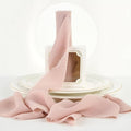 MEEDEE Dusty Rose Chiffon Ribbon 3 Inch Fringe Ribbons Dark Pink Chiffon Silk Frayed Edge Ribbon Wide Chiffon Ribbons for Crafts, Flower Bouquet, Wedding Favors Wrapping (2 Rolls 10 Yards)