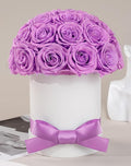 27 Forever Roses Dome in White Box, Eternal Real Roses Gifts for Women, Preserved Flowers for Delivery Prime, Anniversary, Valentine's Day, Christmas, Birthday for Her (Light Purple)