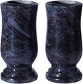 Cemetery Granite Vase for Grave, Natural Stone Heavy Headstone Flower Holder.