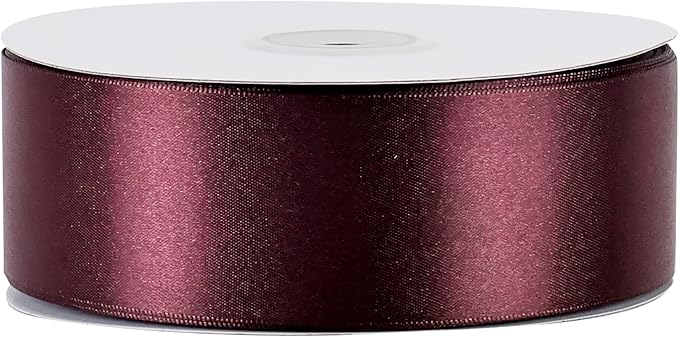MEEDEE Burgundy Satin Ribbon - 1-1/2 inch Wide, Double Faced, 50 Yards for Christmas Tree, Crafts, Weddings, Flower Bouquets