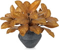 Briful Artificial Magnolia Leaves Stems 3 Pack 22in Yellow Brown Fake Magnolia Branches for Vase Fall Leaves Stems for Home Room Arrangements Centerpieces Thanksgiving Décor (Vase Not Included)