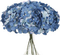 Silk Hydrangea Heads with Stems Artificial Flowers Heads for Home Wedding Decor,Pack of 10 (Sky Blue)