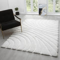 LUXE WEAVERS Lantanas Collection 7070 Cream 5x7 Modern Shag Geometric Area Rug