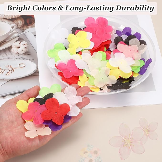 PATIKIL 1.8 Inch (4.5cm) Flowers Patch, 300Pcs Artificial Flowers Handmade Patches Silk Cloth Applique for Scrapbooking Wedding DIY Craft Supplies Card, Green