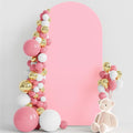 Wokceer 6.6FT Wedding Arch Cover Spandex Fitted Wedding Arch Stand Covers Round Top Chiara Arch Backdrop Cover for Birthday Party Ceremony Banquet Decoration Pink
