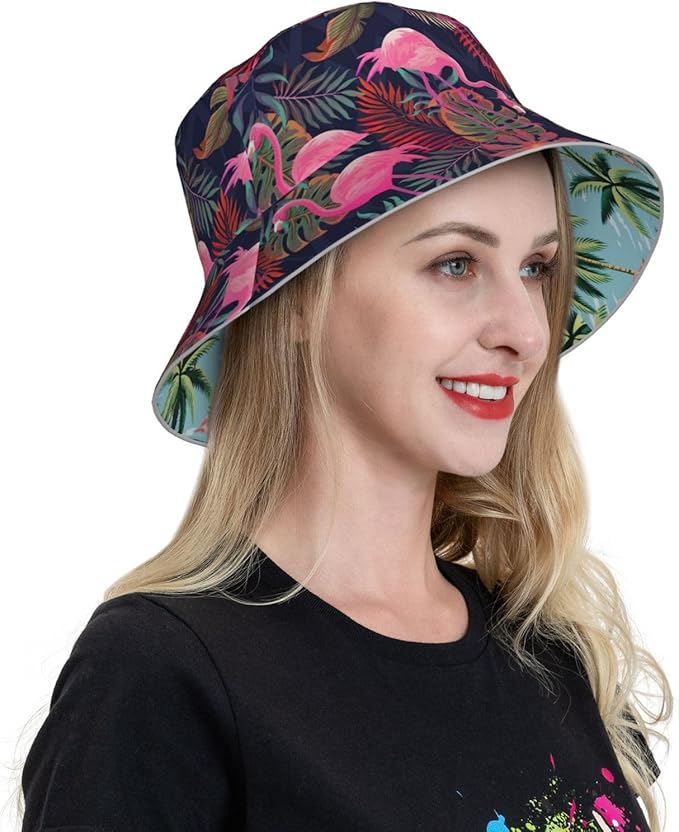 Hat Reversible Fisherman Hats Double Sided Wearing for Women Men Boys Girls