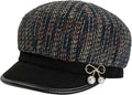Women Retro Classic Visor Newsboy Cabbie Cap Beret Hats with Flower Buckle for Woman Ladies