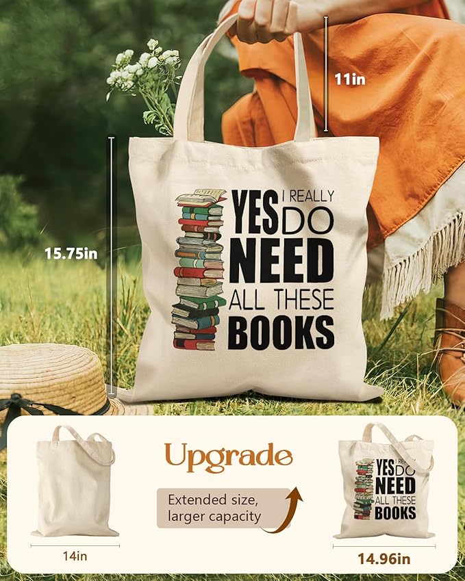 Aesthetic Tote Bag for Women- with Magnetic Buckle and Zipper Inner Pocket Cloth Cotton Canvas Tote Bags