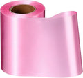 Syhood Outdoor Leaf Ribbon Floral Satin Ribbon for Crafts Aspidistra Waterproof Holiday Outdoor Decoration(4 Inch X 30 Yards,Pink)