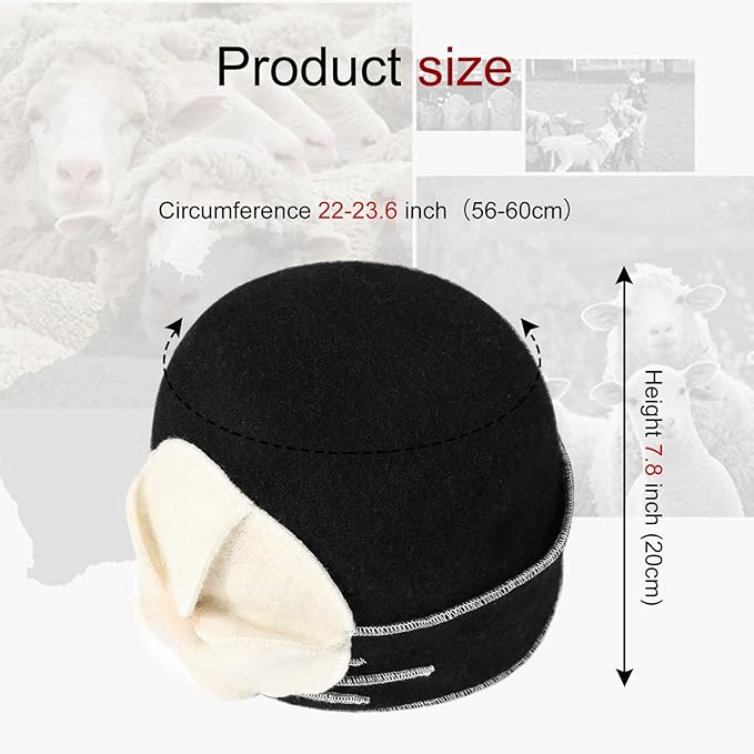 Sumolux Beanie Hats for Women Wool Skull Cap Beret Floral Cuffed French Vintage Dress Cloche Classic Winter 1920s