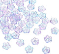 PATIKIL 50Pack Blue/Purple Glass Flower Beads for DIY Jewelry Making