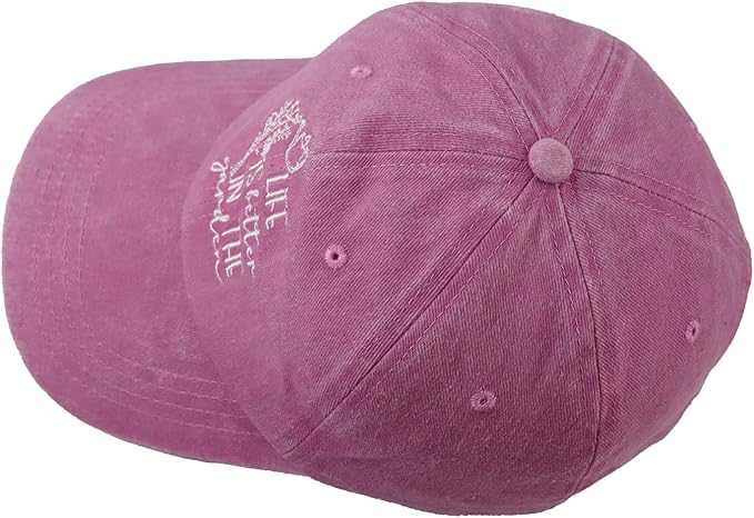 Life is Better in The Garden Hats for Women, Adjustable Cotton Embroidered Gardening Baseball Cap