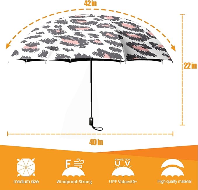 Small Compact Travel Automatic Folding Umbrella for Women, Portable Lightweight, Rain, Wind, UV Sun Shade