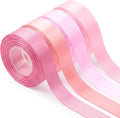 3/8 Inch Pink Ribbon 4 Rolls Total 16 Yards, Mixed Ribbon for Gift Wrapping, Wedding and Birthday Celebrations, Flower Bouquet, Craft Projects, and Christmas Bow-Making