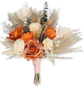 Rinlong Fall Wedding Bouquet for Bridesmaids Burnt Orange Dried Flower Bridesmaid Boho Terracotta Bouquet Wedding