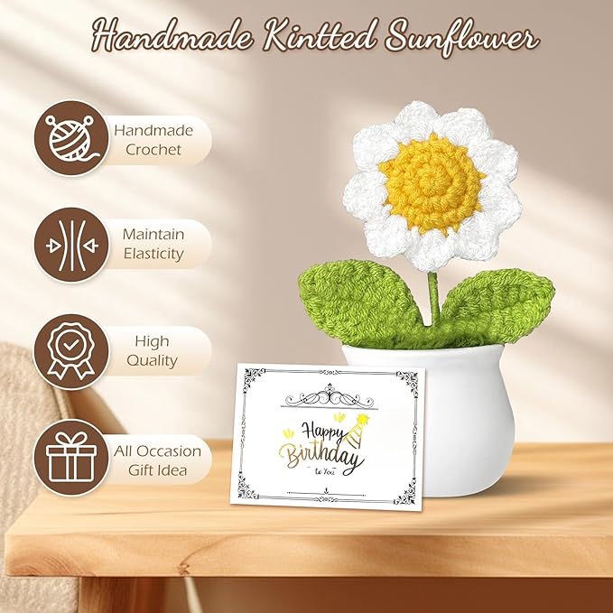 Christmas Birthday Gifts for Women, Teen Girls, Her, Unique Happy Birthday Gift Baskets for Best Friend Sister Daughter, Women Gifts Box for Girls Wife Girlfriends, 14pcs Cute Daisy Gift Set(Yellow)