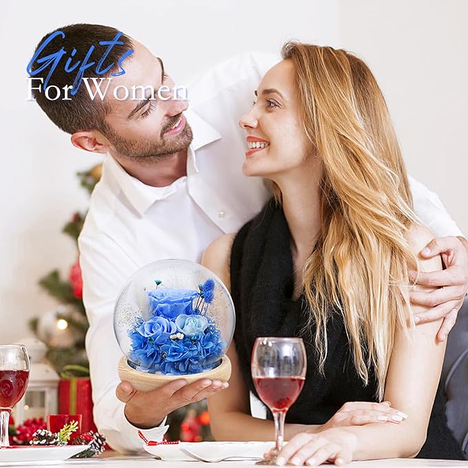 FIACO Preserved Rose Birthday Gift for Women Forever Fresh Flowers for Prime Delivery Gift for Mom Grandma Wife Valentines Mothers Day Christmas Anniversary Eternal Roses in Glass Dome
