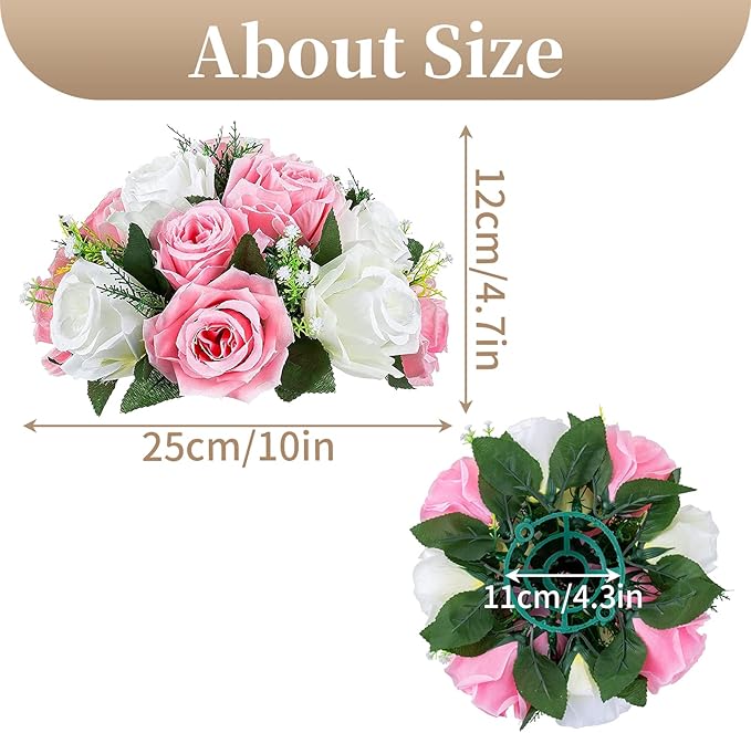 Sziqiqi Artificial Flowers Silk Rose Flowers for Wedding Centerpiece Party Birthday Anniversary Floral Arrangement Decorations
