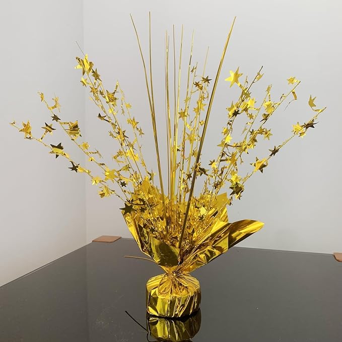 ALISSAR Glitter Gold Star Centerpieces-Table Decorations for Home Decor Birthday Wedding Anniversary Decor (4, Gold)