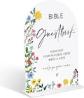 Acrylic Wedding Signs Bible Guestbook Sign for Reception, 6x8" Floral Themed Arch Acrylic Table Decor, Love Is In Bloom & Baby In Bloom Decorations for Baby Shower Bridal Shower Engagement