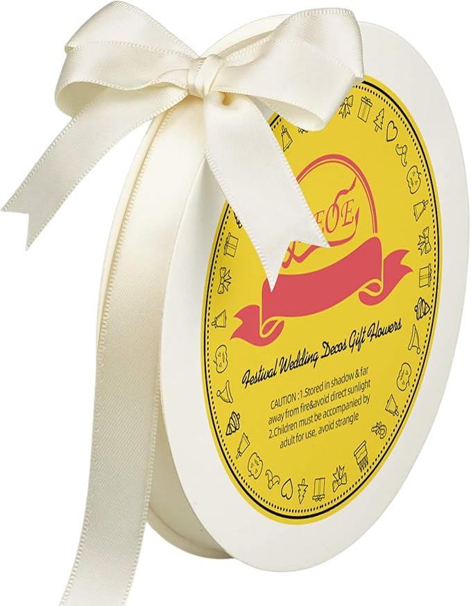 Double Face Ivory Satin Ribbon 5/8 inch X 50 Yards Polyester Ivory Ribbon for Gift Wrapping Very Suitable for Weddings Party Invitation Decorations and More