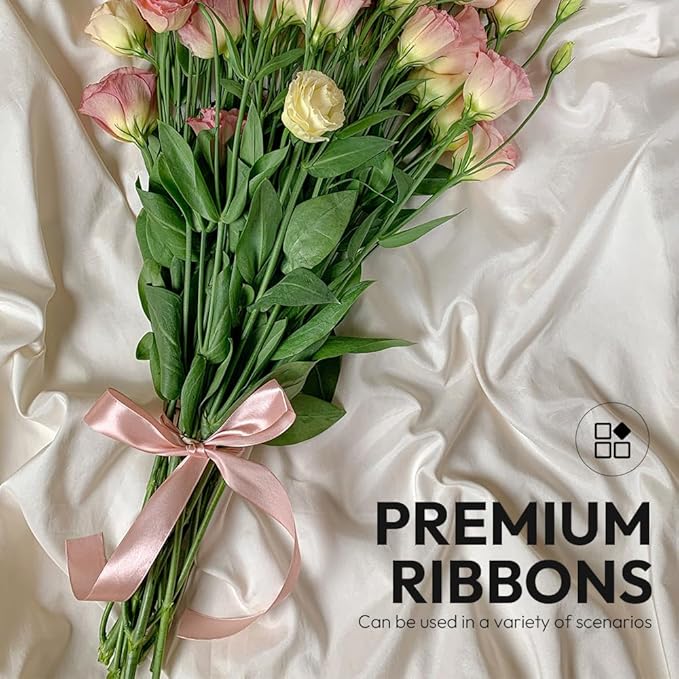1" x 100 Yards Satin Ribbon - Lihgt Blue Silk Ribbon with Spool - Ideal for Gift Wrapping, Floral Bouquets, Crafts, Wedding Party Decorations, Christmas and Sewing Projects