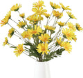 36 Heads Yellow Artificial Daisy Flowers 29.52” Silk Wildflowers 6PCS Silk Daisies with Stems for Tall Vase Home Bath Outdoor Party Garden Wedding Aisle Porch Decoration(Yellow)