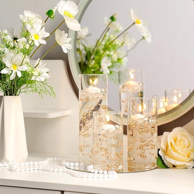 54 Pcs Cylinder Vases Set for Centerpieces, 6/8/10 Inch Tall Clear Glass Vase, Hurricane Floating Candle Holder for Wedding Table Decor, 2.5''/2.7''/3.3''' Diameter (2.5'' X 5'',6'',8'')