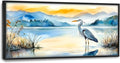 Heron Bird Large Decor Wall Art Mountain Landscape Framed Pictures for Living Room, Oversized Canvas Print Painting Modern Extra Large Framed Artwork for Bedroom Office Home Decor 60"x30"